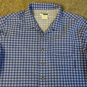 ExOfficio Buzz Off‎ Insect Shield Shirt Mens XL Blue Plaid Button Up Long Sleeve